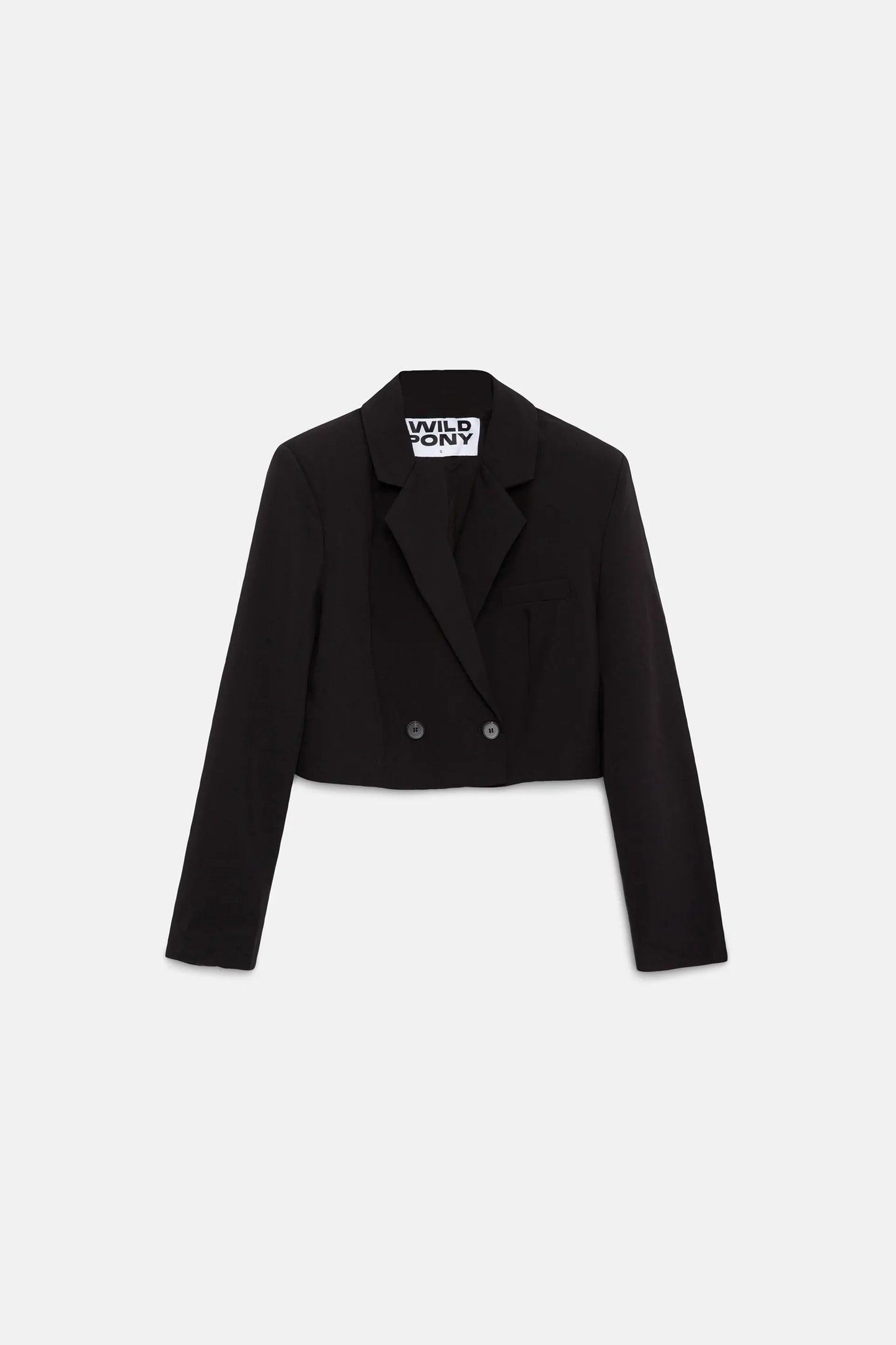 Short black suit blazer