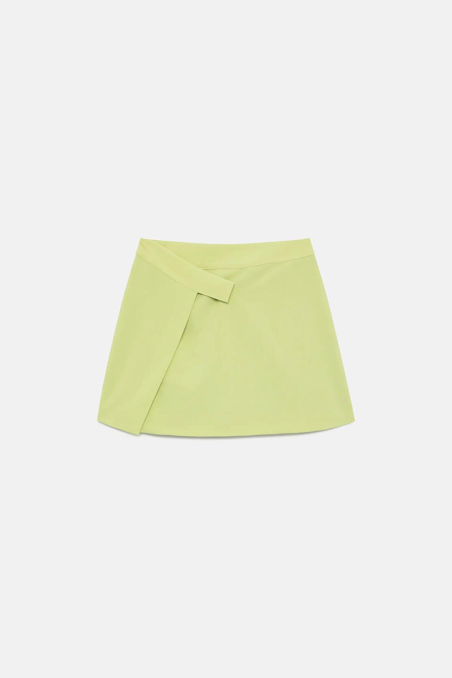 Short green wrap skirt