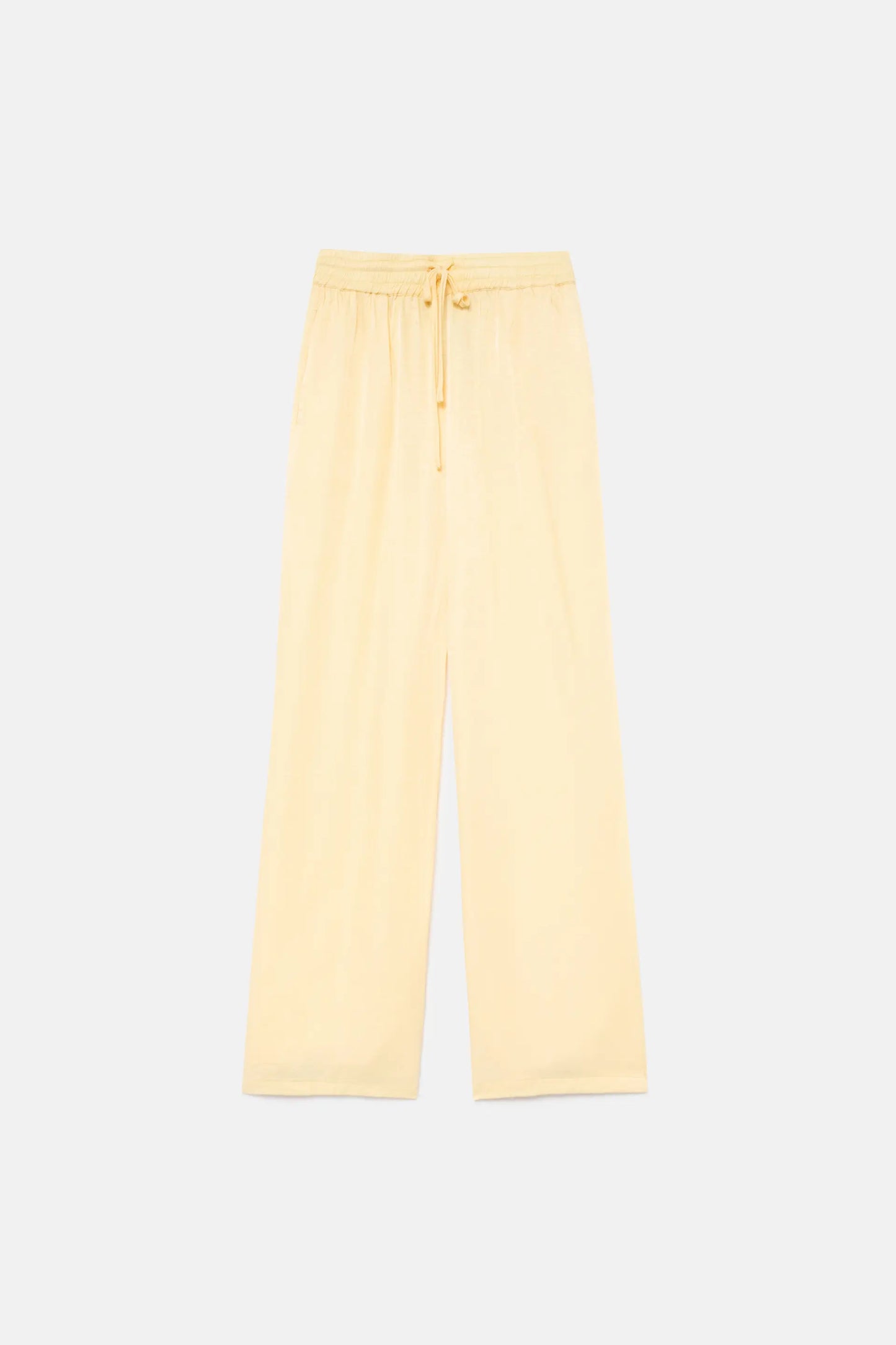 Pantalón fluido satinado amarillo