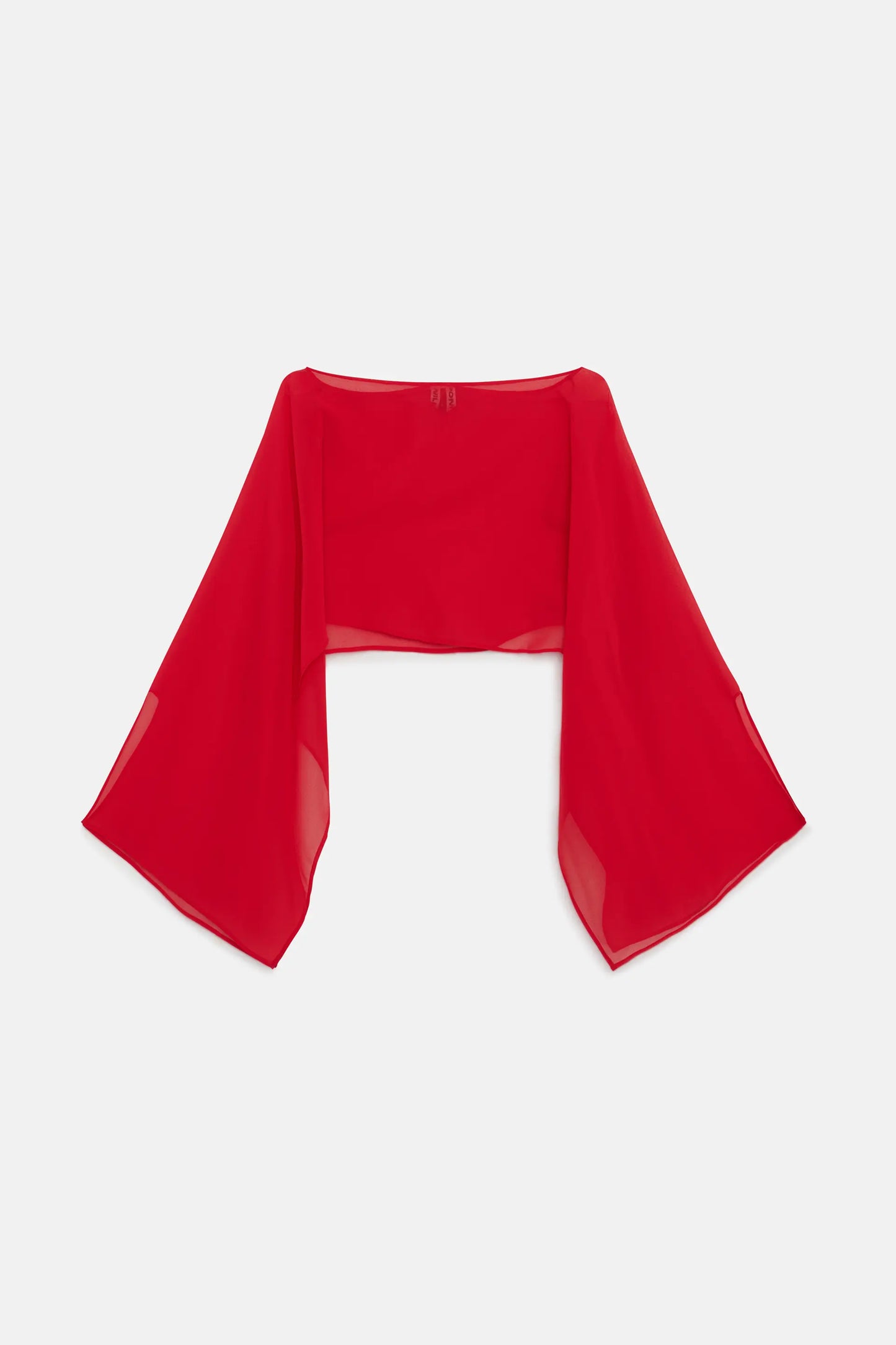 Red chiffon multi-position cape