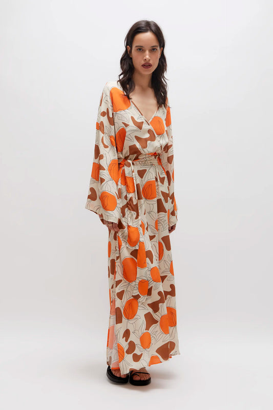 Oranges Café long printed dress