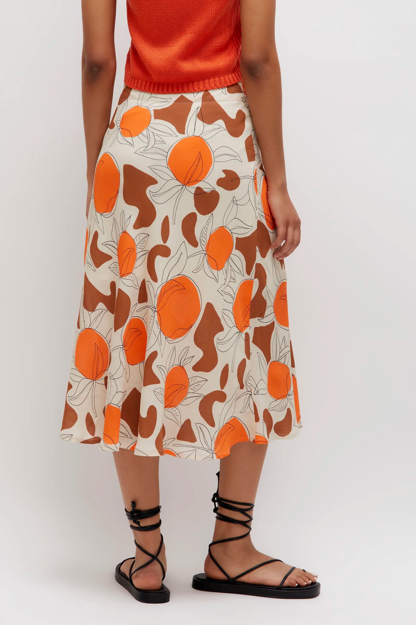 Falda midi estampado Oranges Café