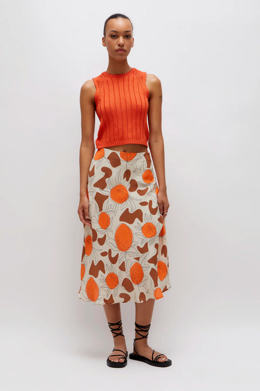 Oranges Café print midi skirt
