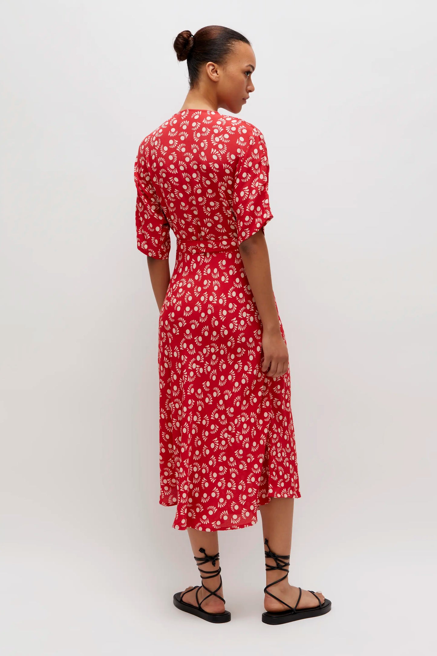 Vestido midi estampado Mars Red