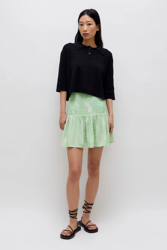 Matcha Latte Floral Short Skirt