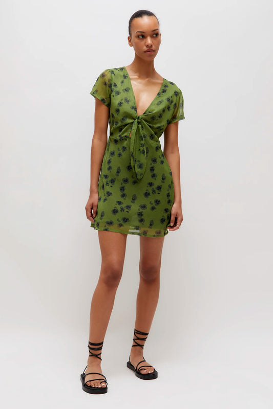 Short green flower dress