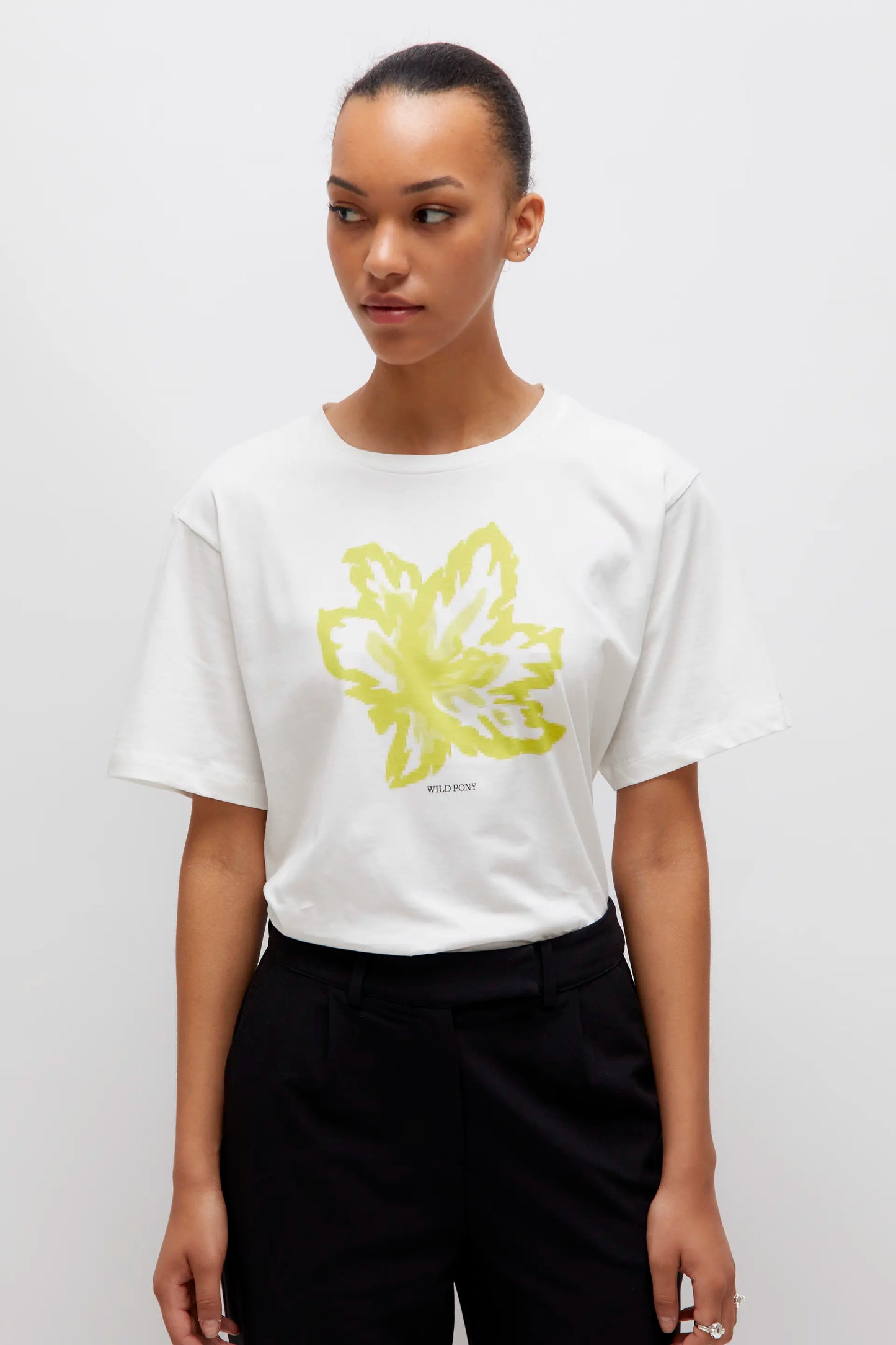 Camiseta print floral blanca