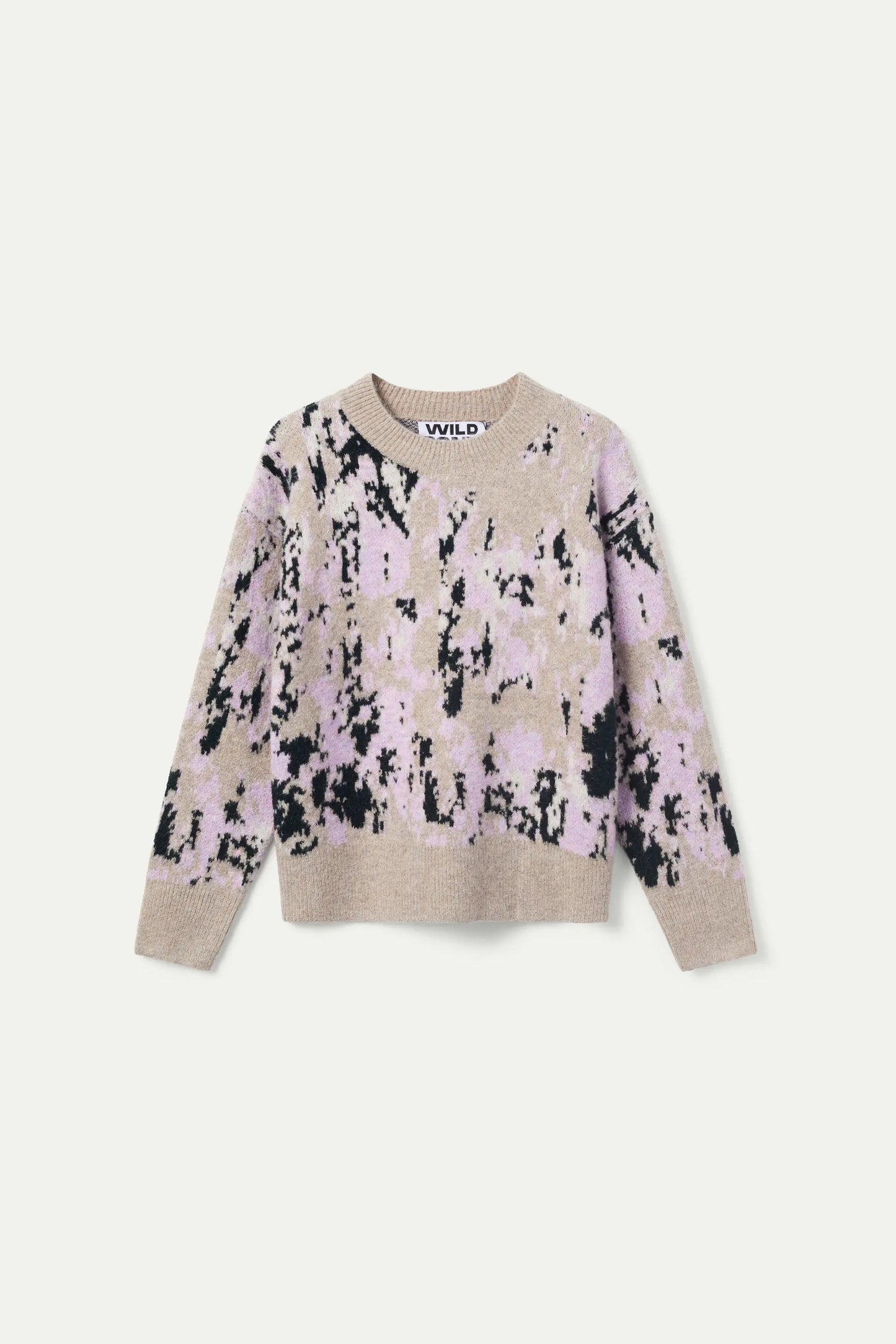 Lilac camouflage jacquard jersey