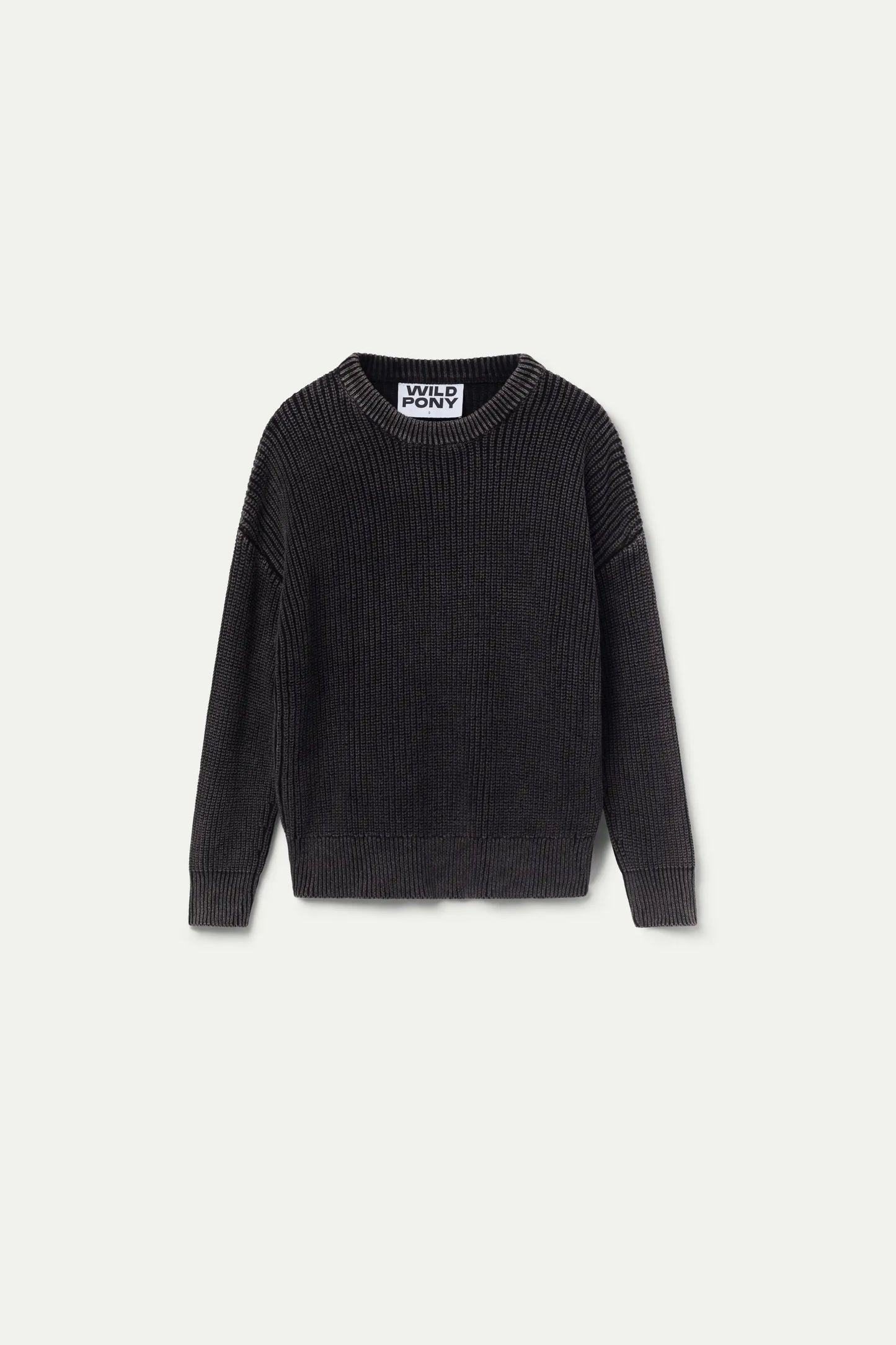 Black herringbone knit sweater