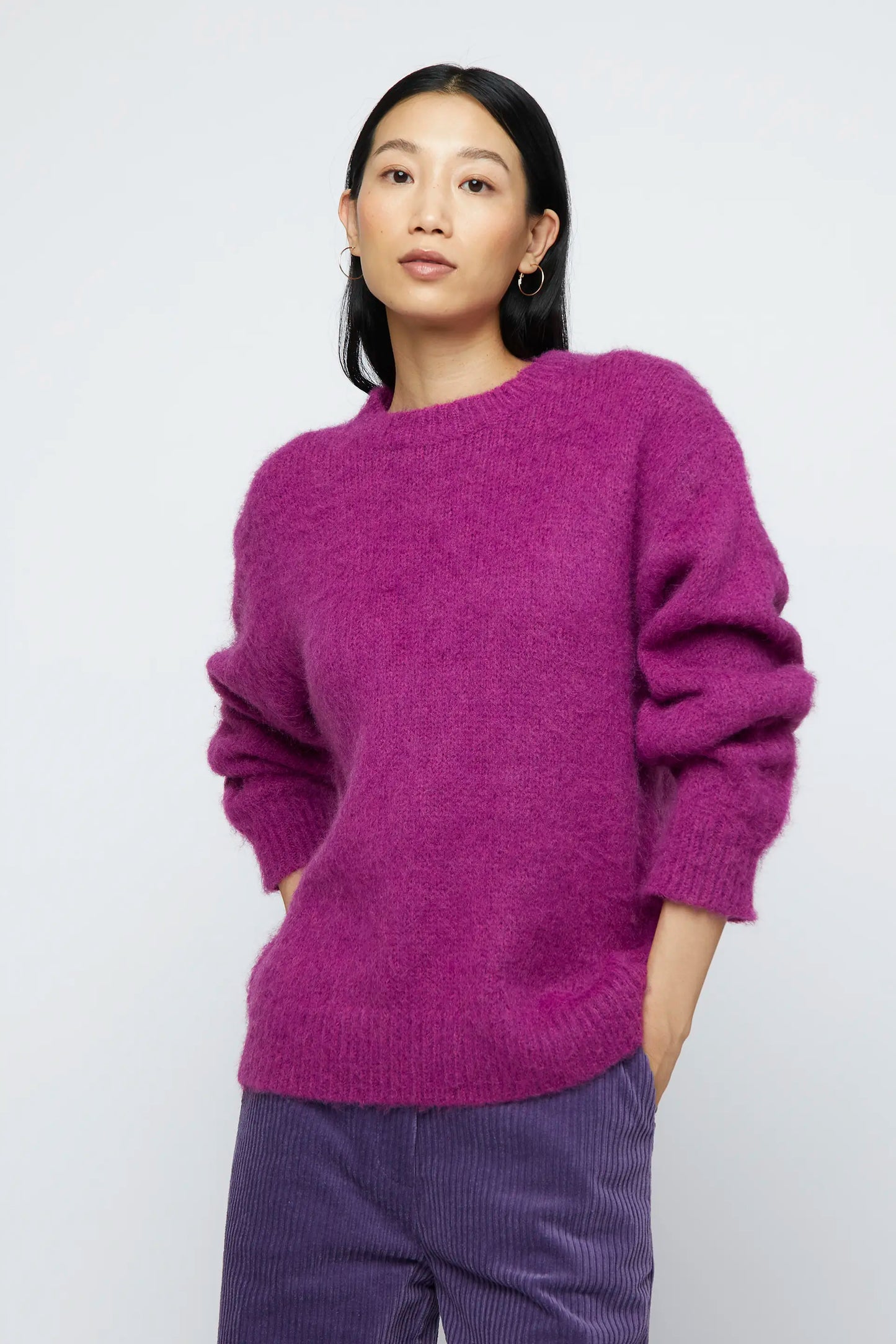 Soft fuchsia knit jersey