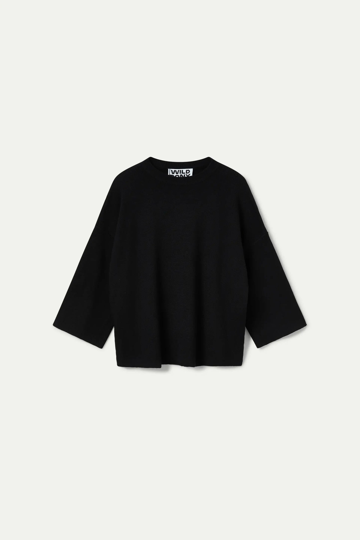 Black wide sleeve knitted jersey