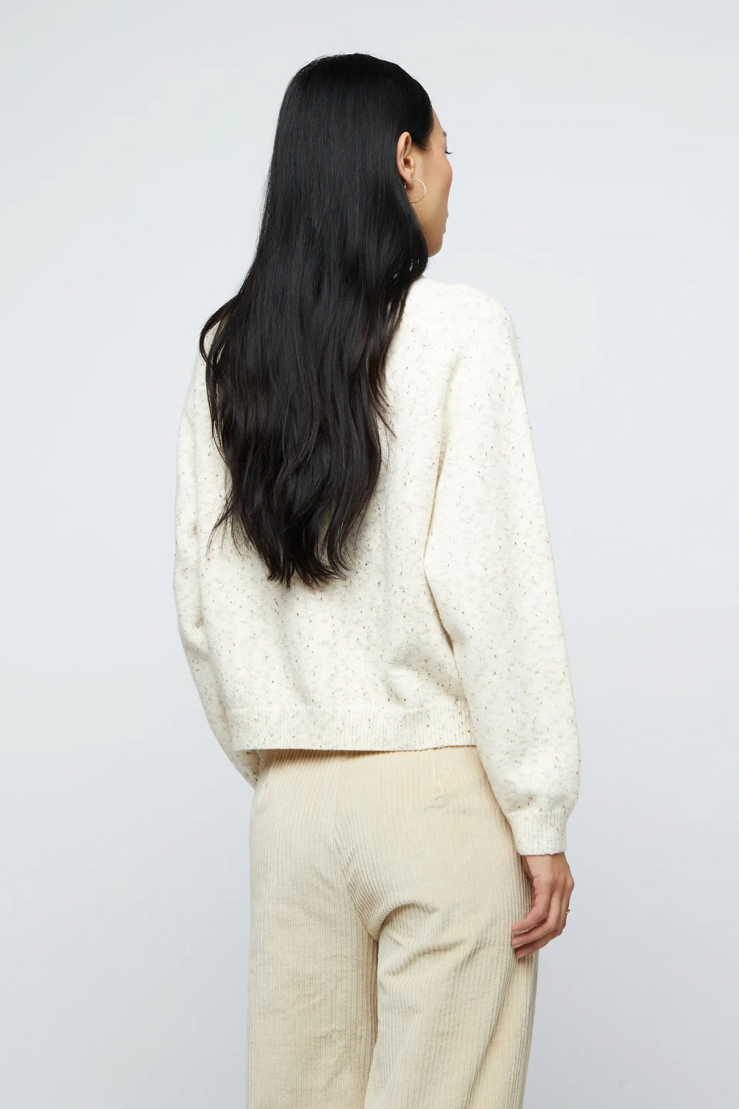 Beige mottled knit sweater