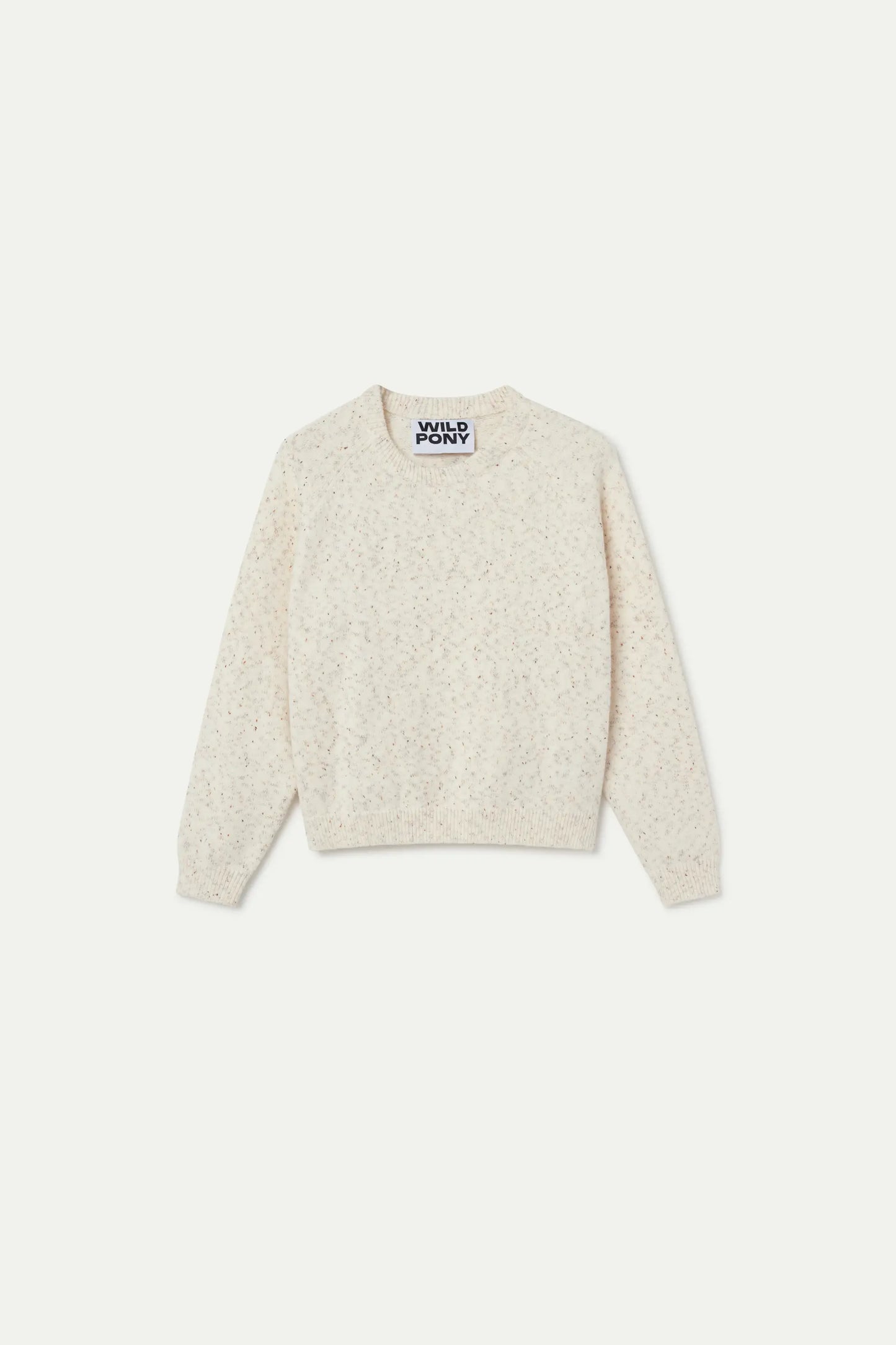 Beige mottled knit sweater