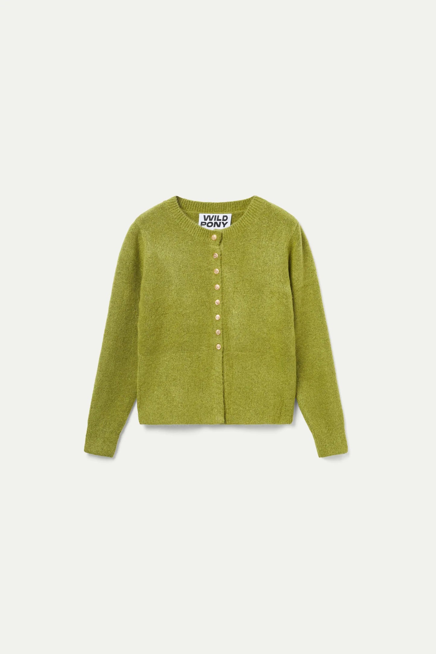 Green jewel button cardigan