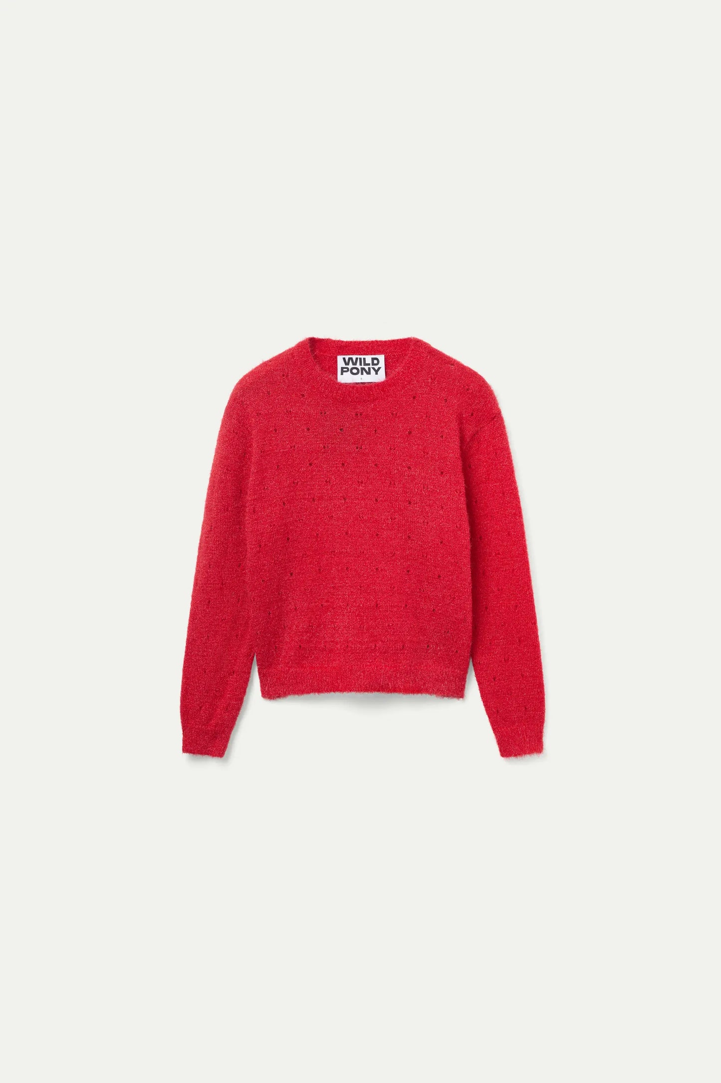 Red perforated knit jersey