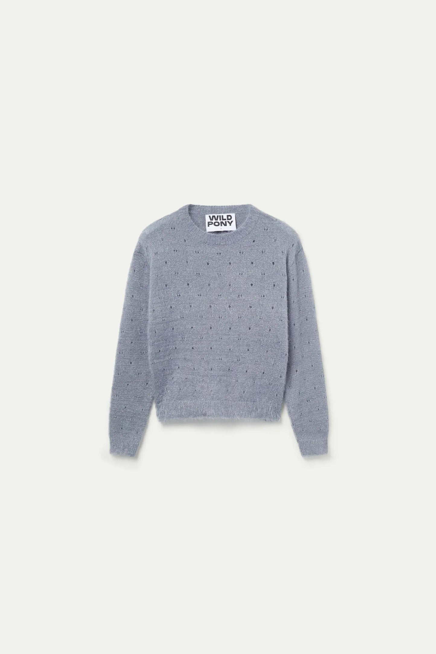 Grey perforated knit jersey