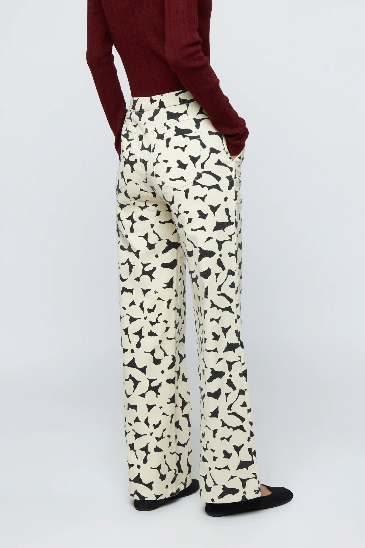 Camille floral stretch denim trousers