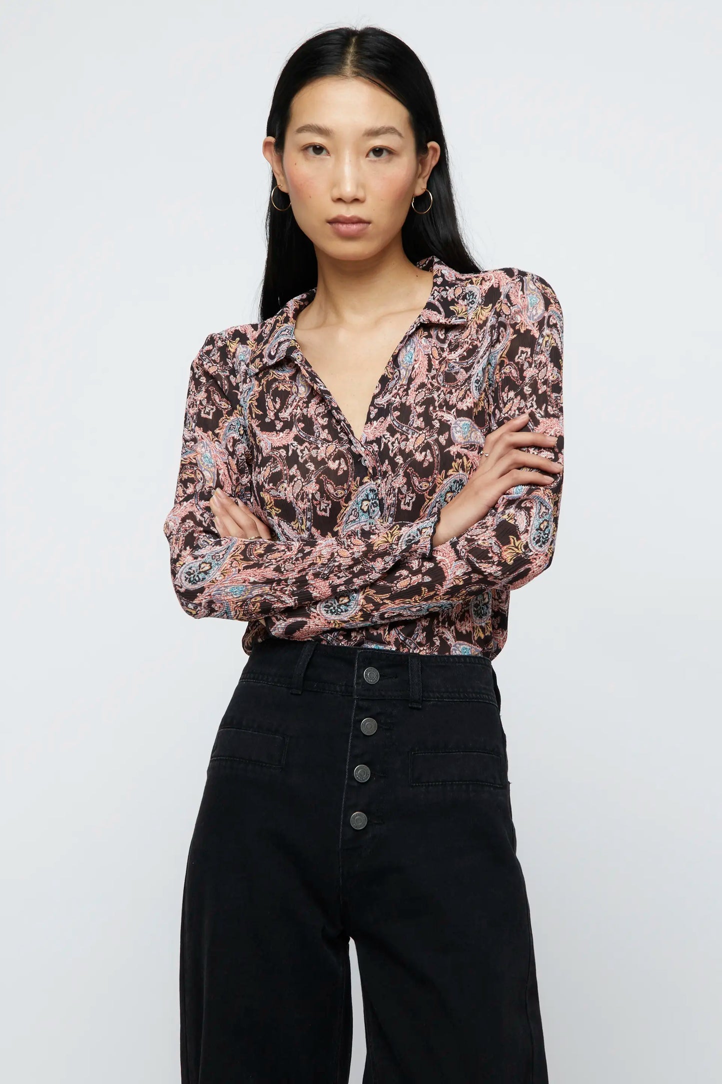 Flowy Paisley Print Shirt