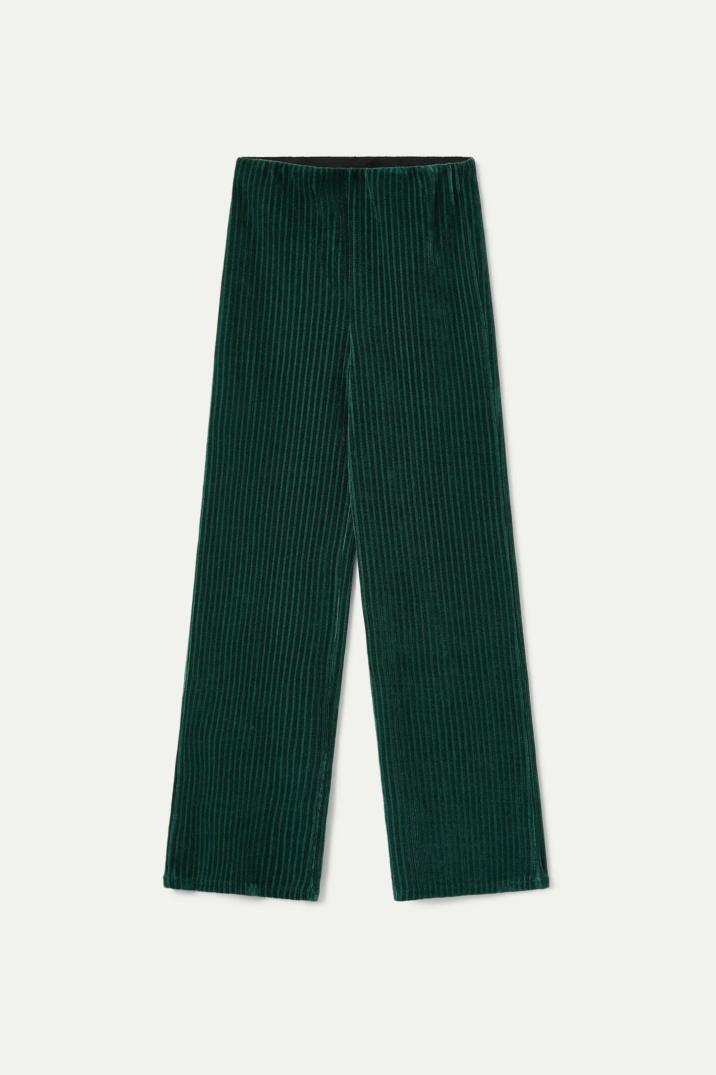 Green velvet corduroy suit trousers