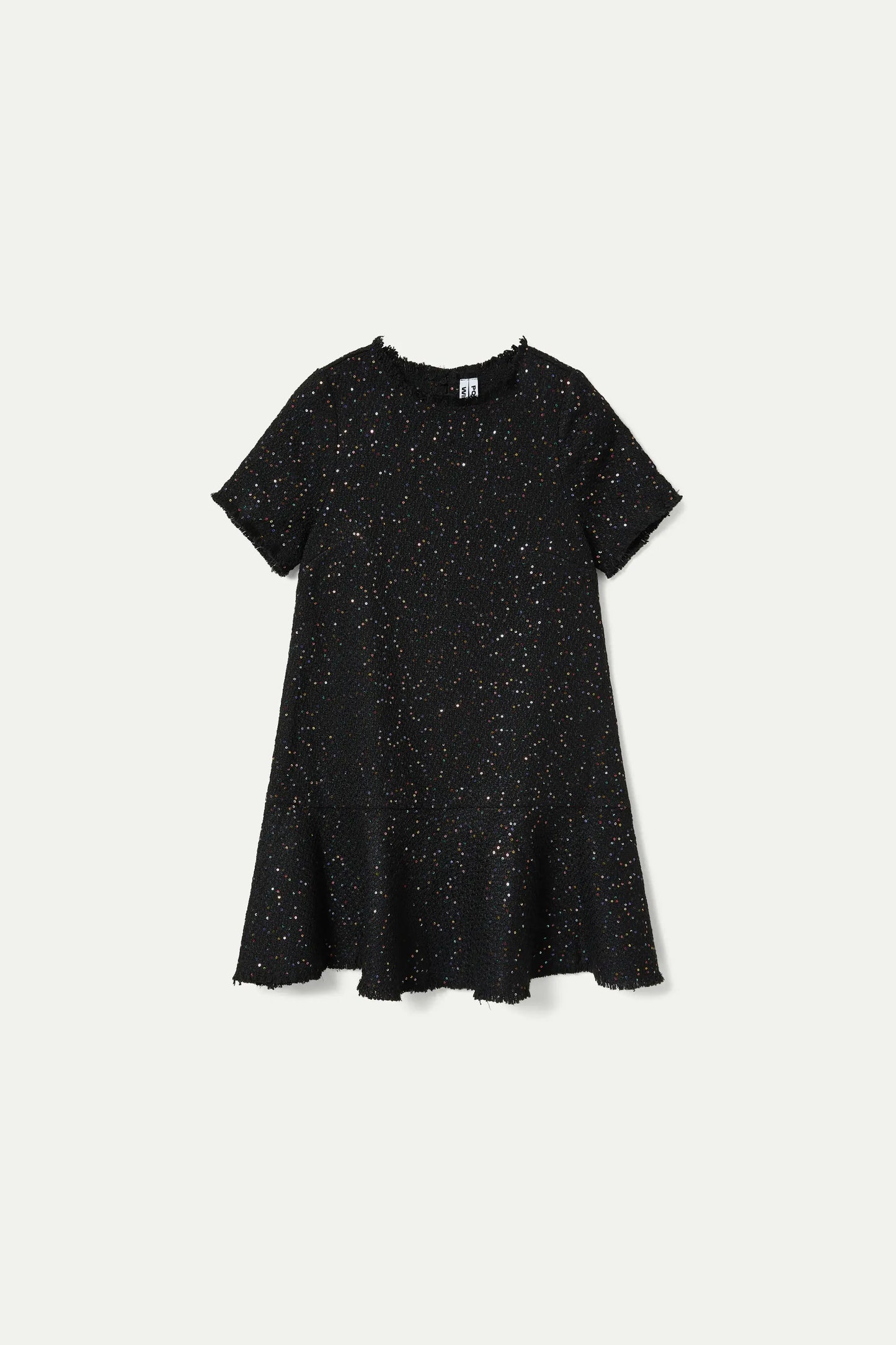 Black sequin tweed short dress