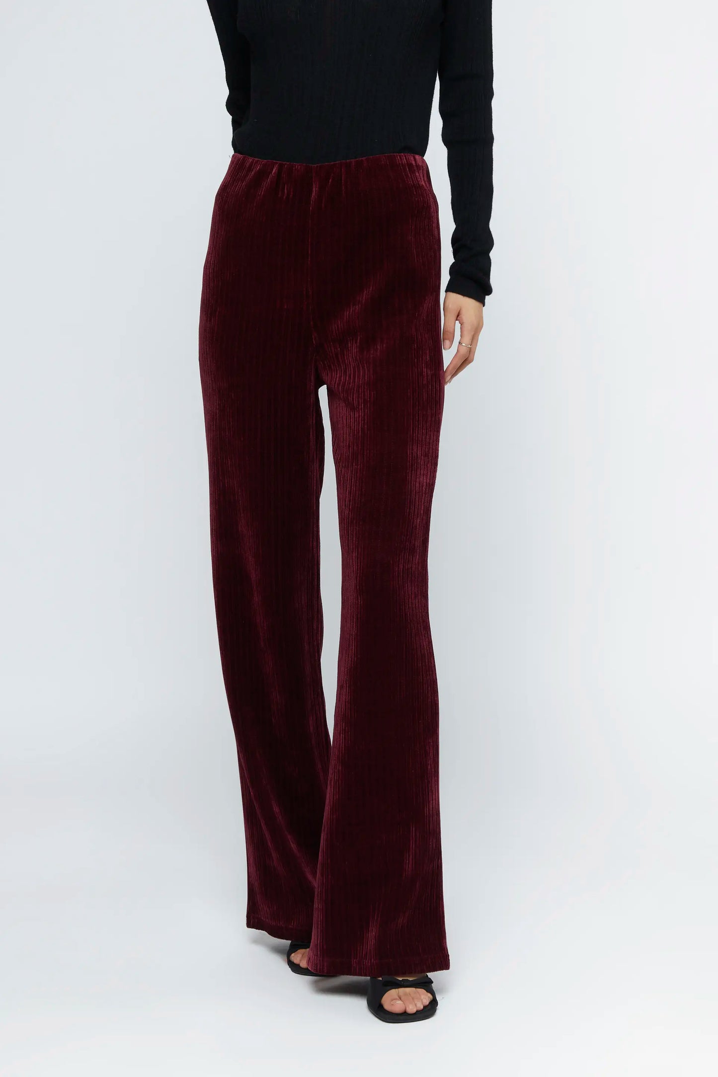 Burgundy velvet corduroy suit trousers