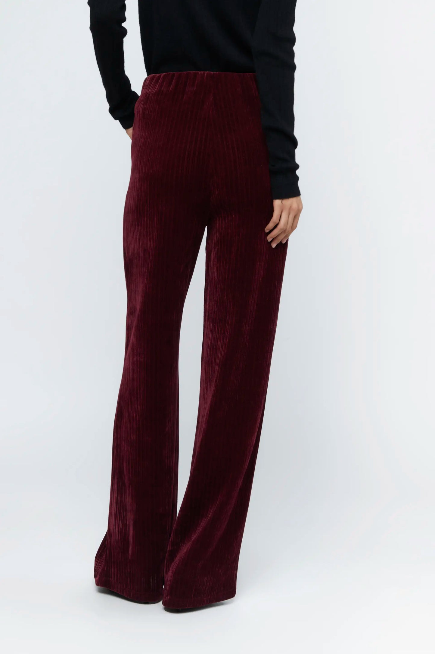 Burgundy velvet corduroy suit trousers