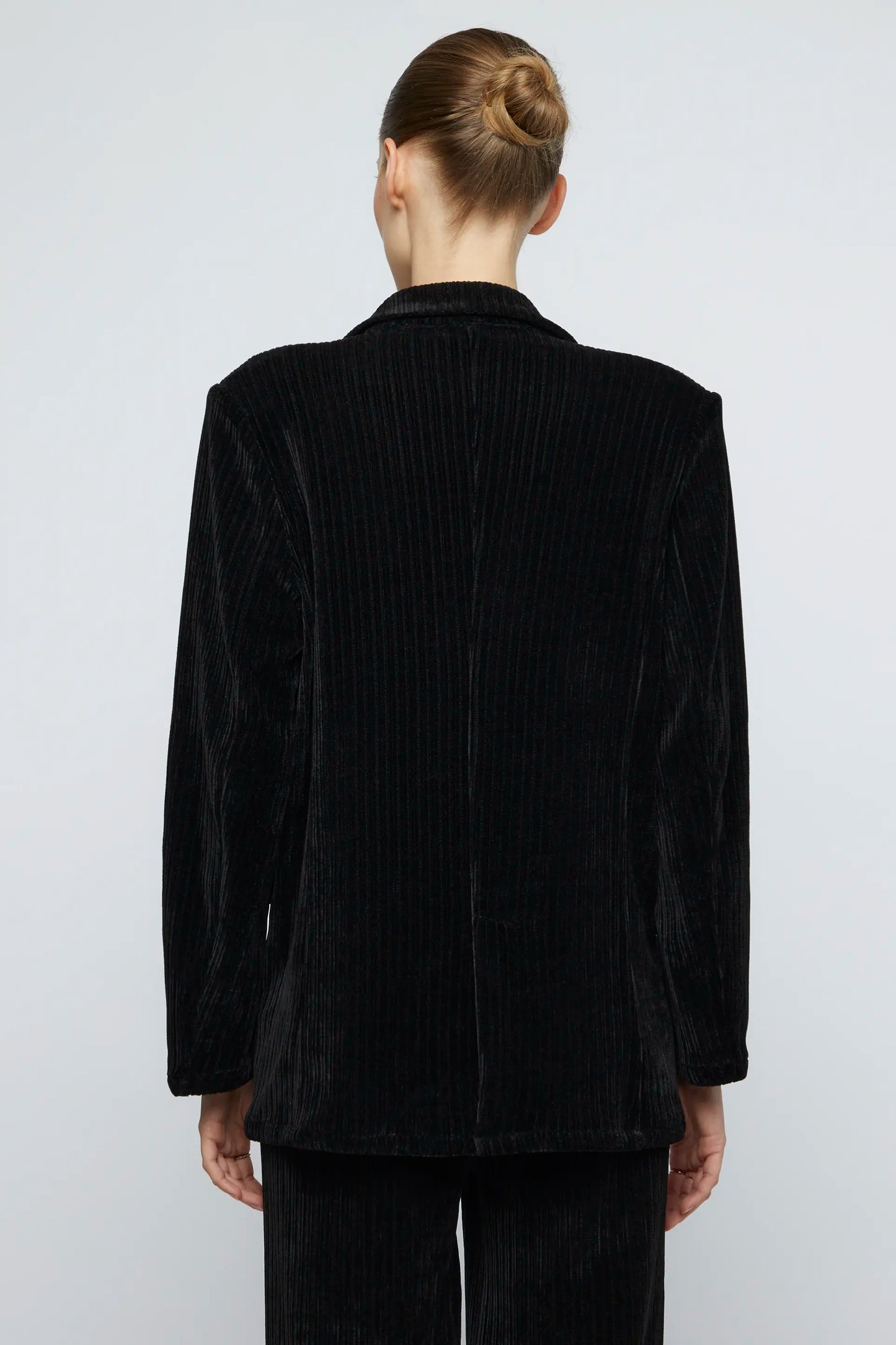 Black velvet corduroy blazer