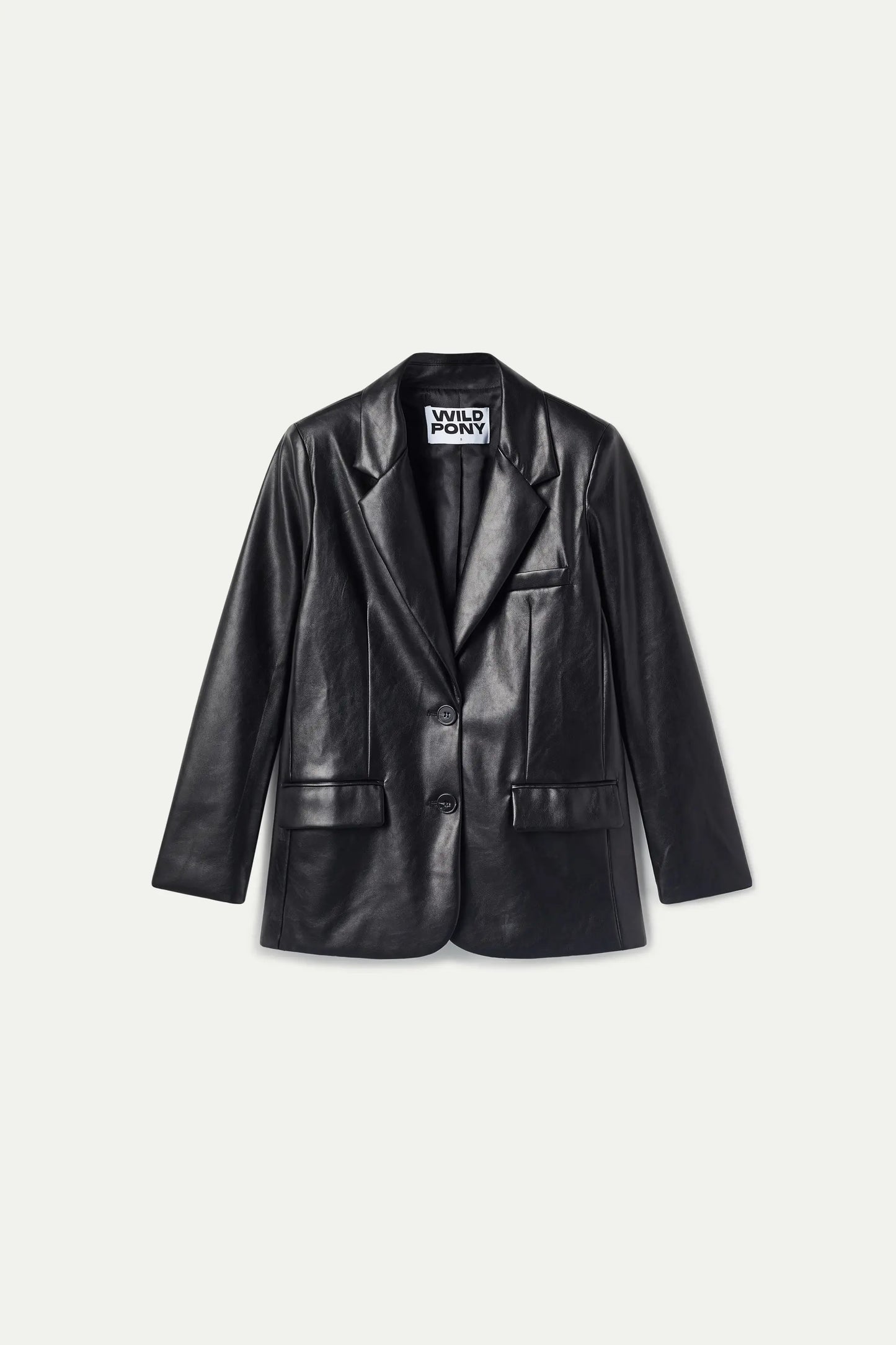 Black faux leather blazer