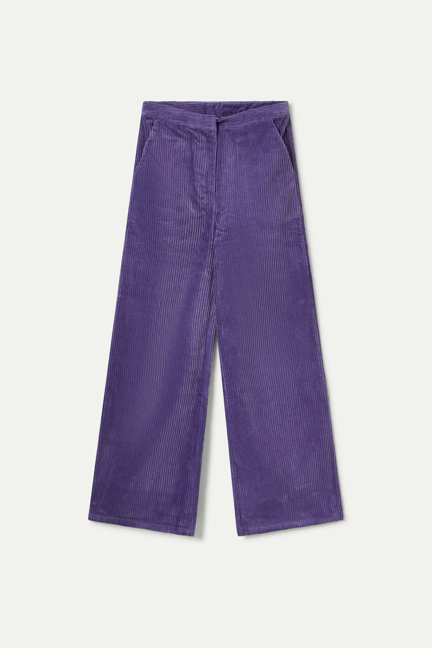 Pantalón recto pana morado