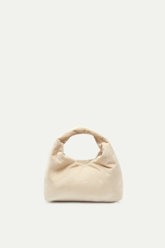 Bolso hombro pana blanco