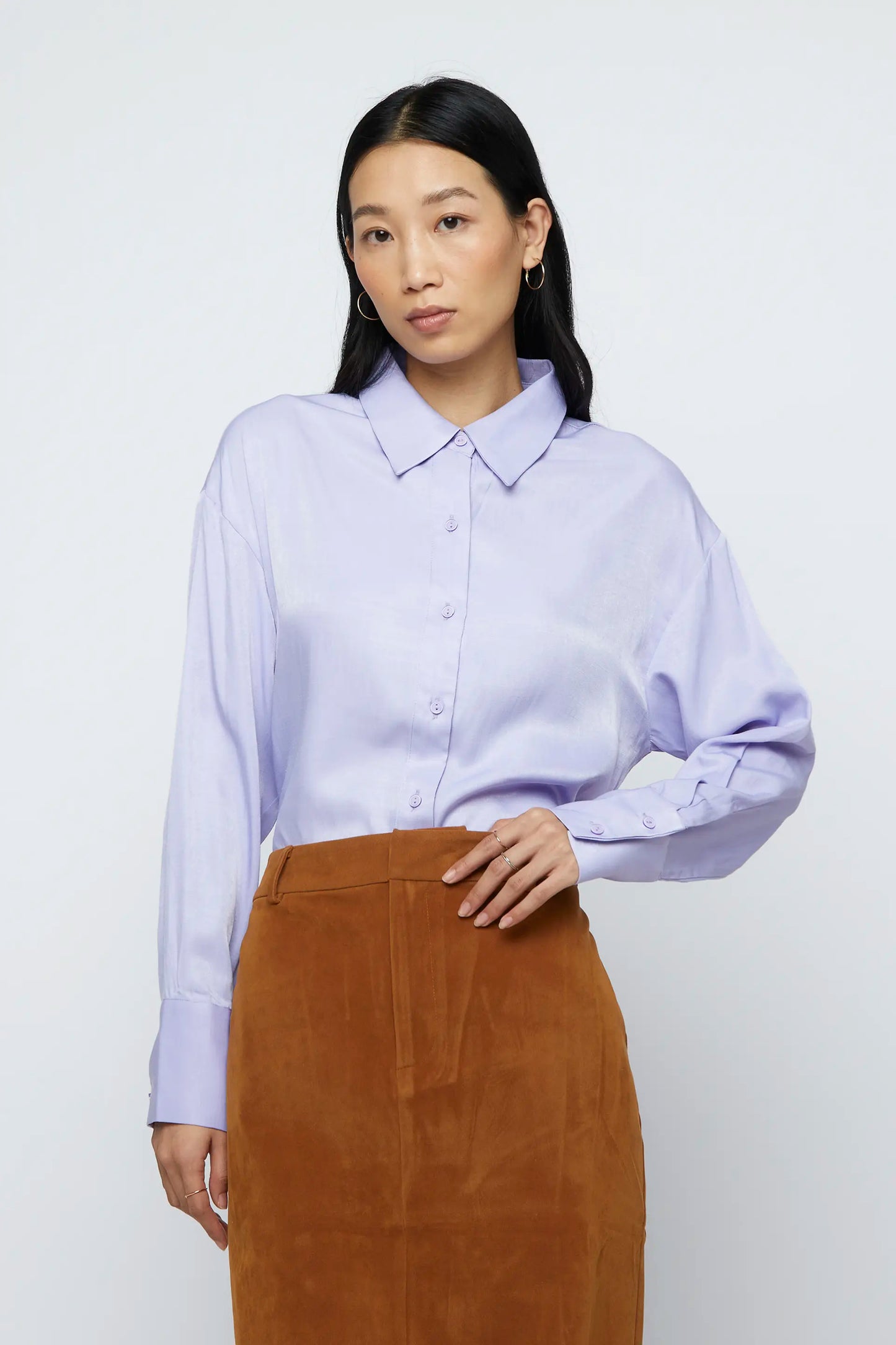 Lilac light crepe shirt