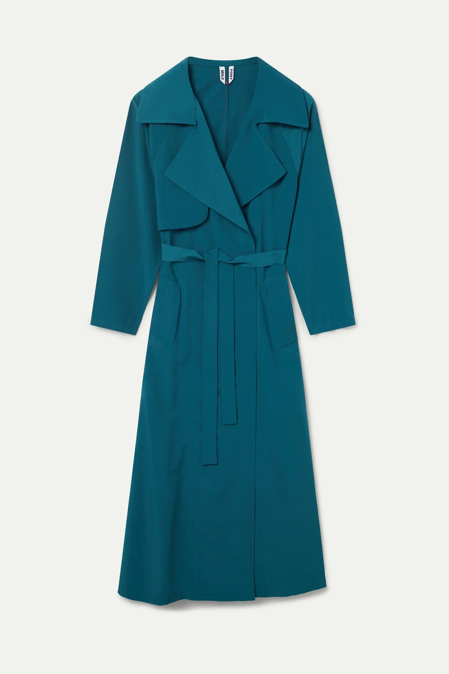 Long green trench coat dress