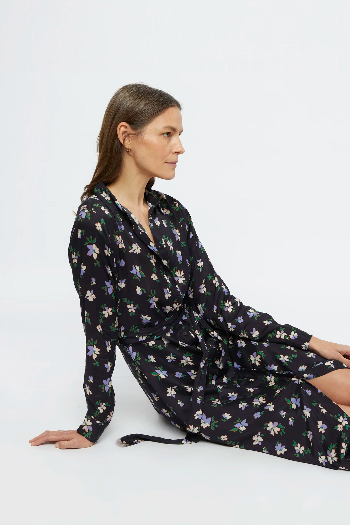 Anemona floral long shirt dress