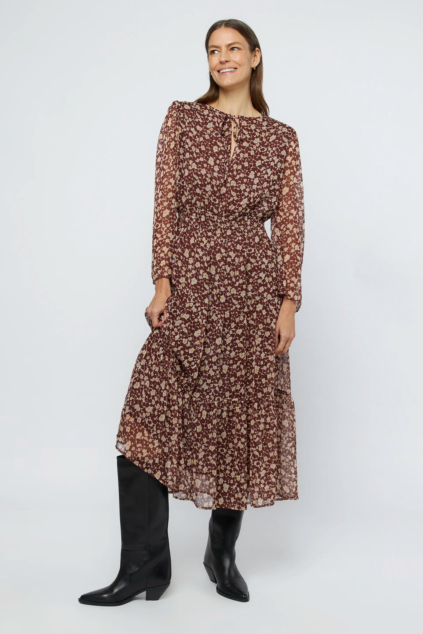 Celosia floral long dress