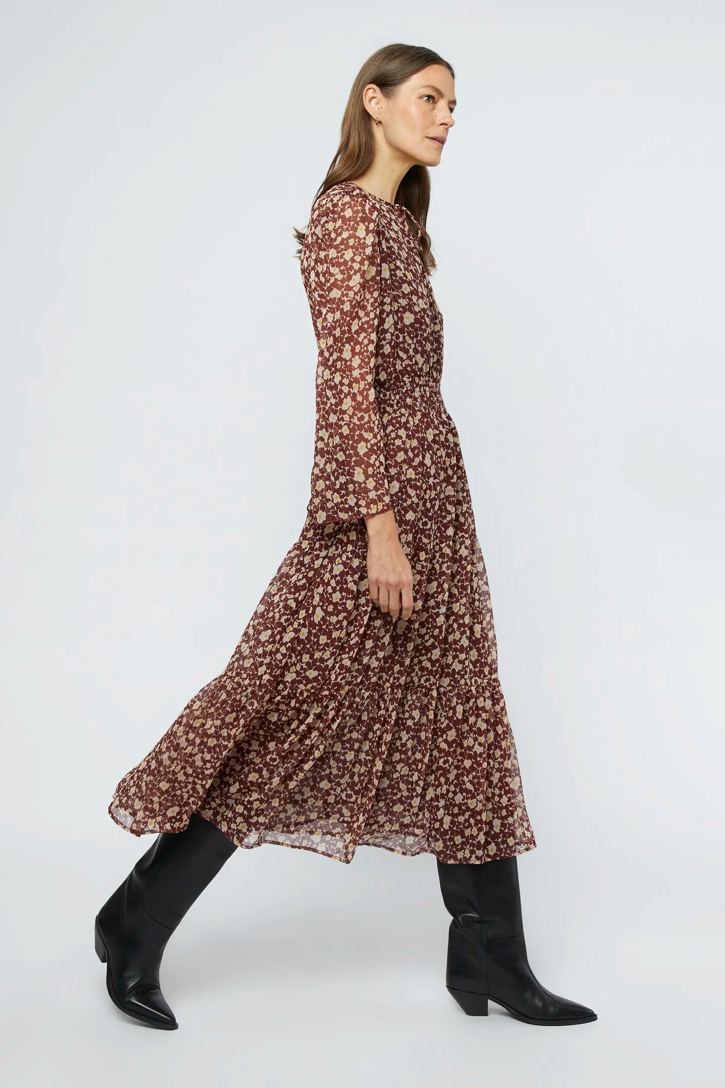 Celosia floral long dress