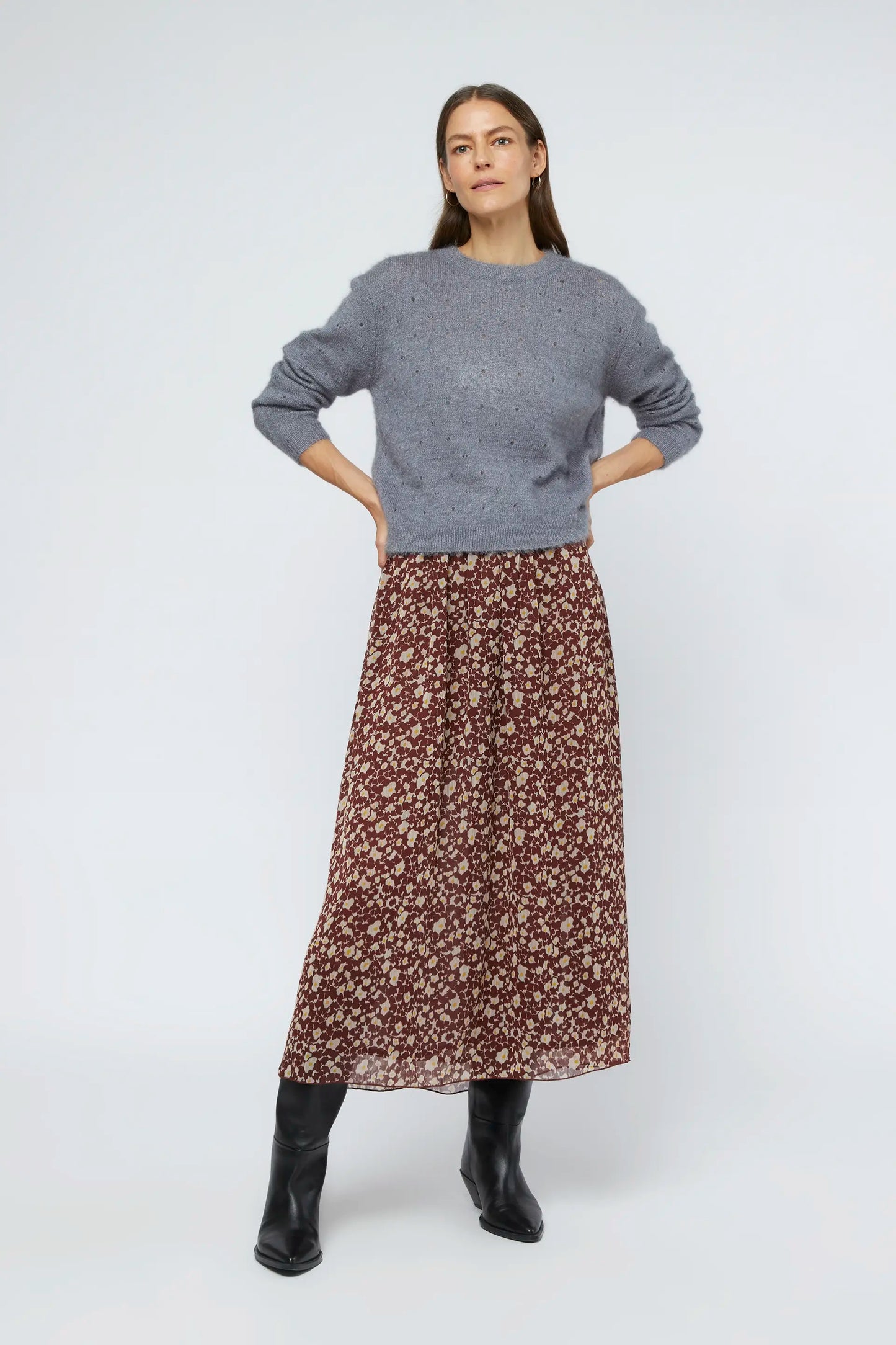 Celosia floral long skirt