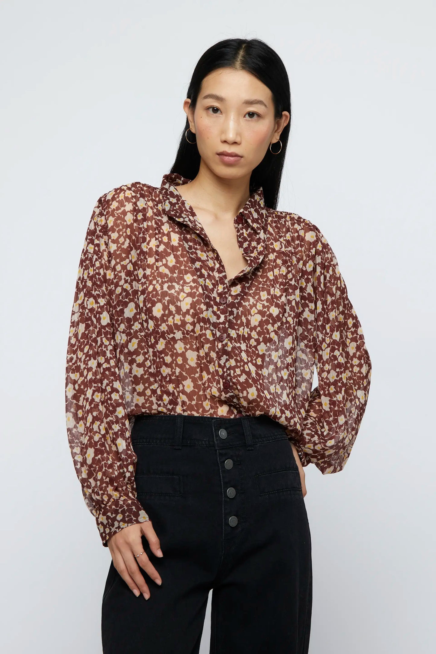 Celosia floral flowing shirt