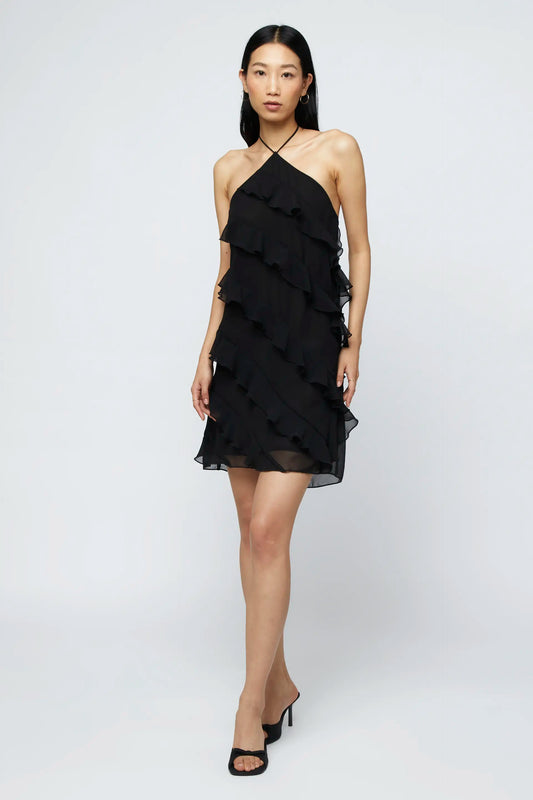 Vestido corto halter negro