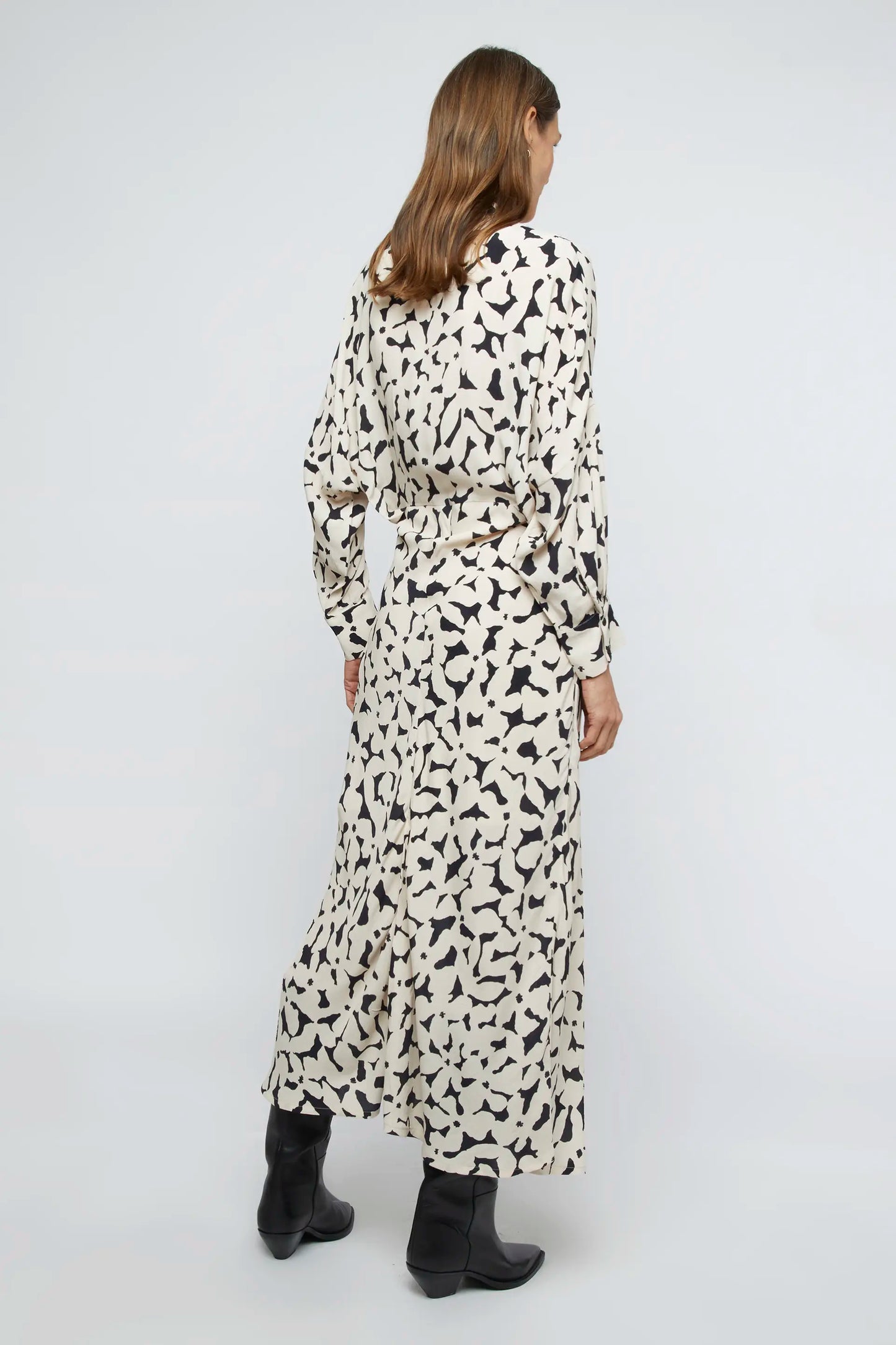 Camille floral long shirt dress