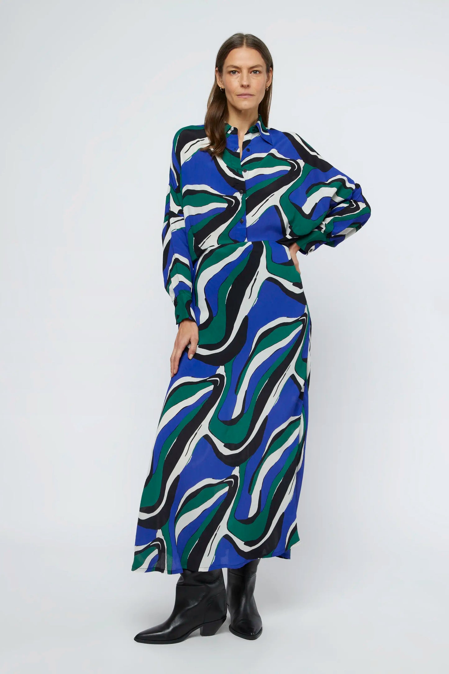 Long shirt dress with Niger print