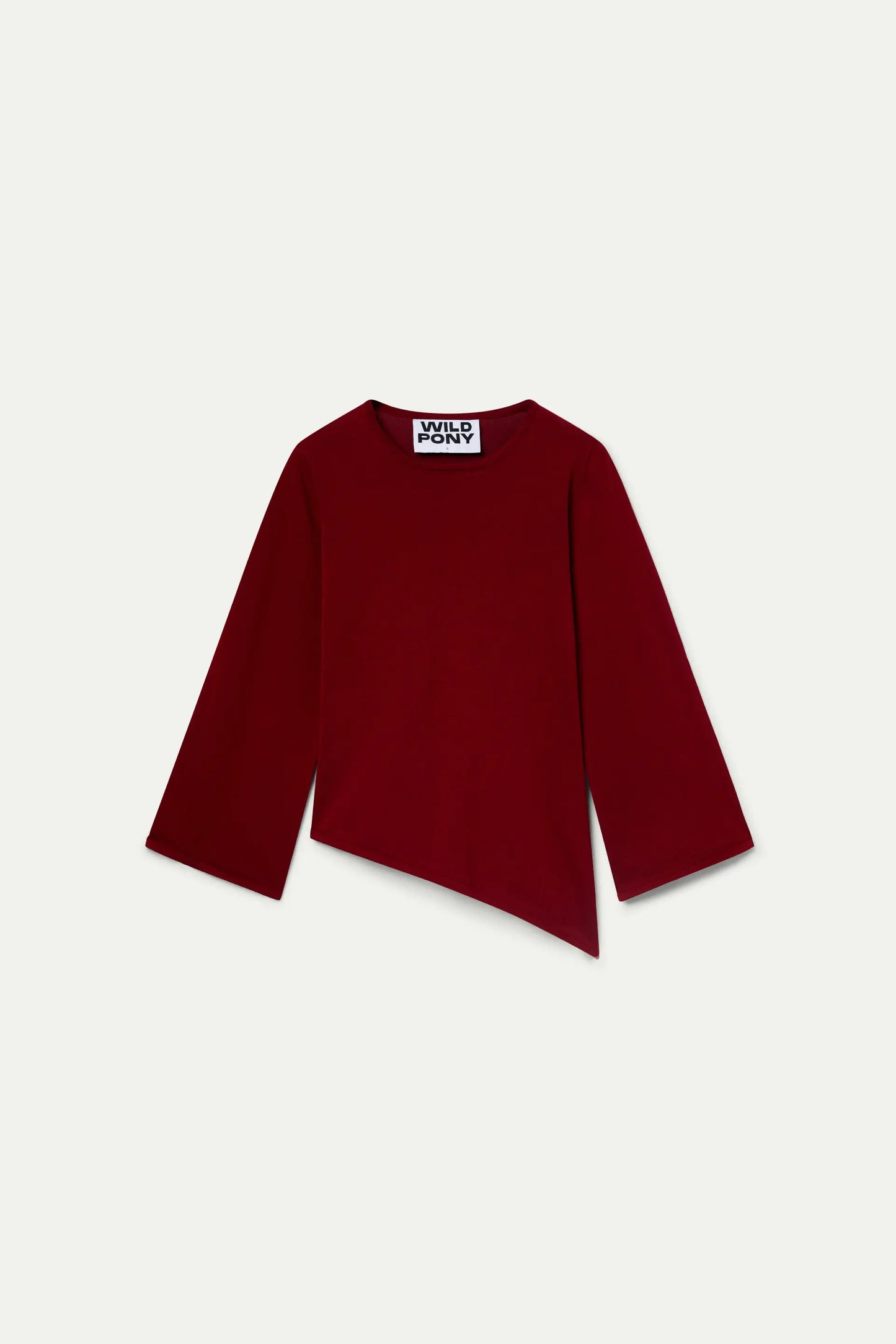 Asymmetric red knit sweater