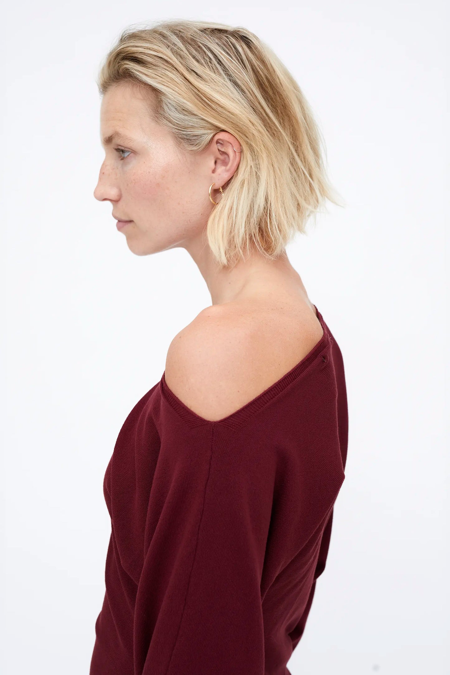 Jersey corte asiméstrico Burgundy