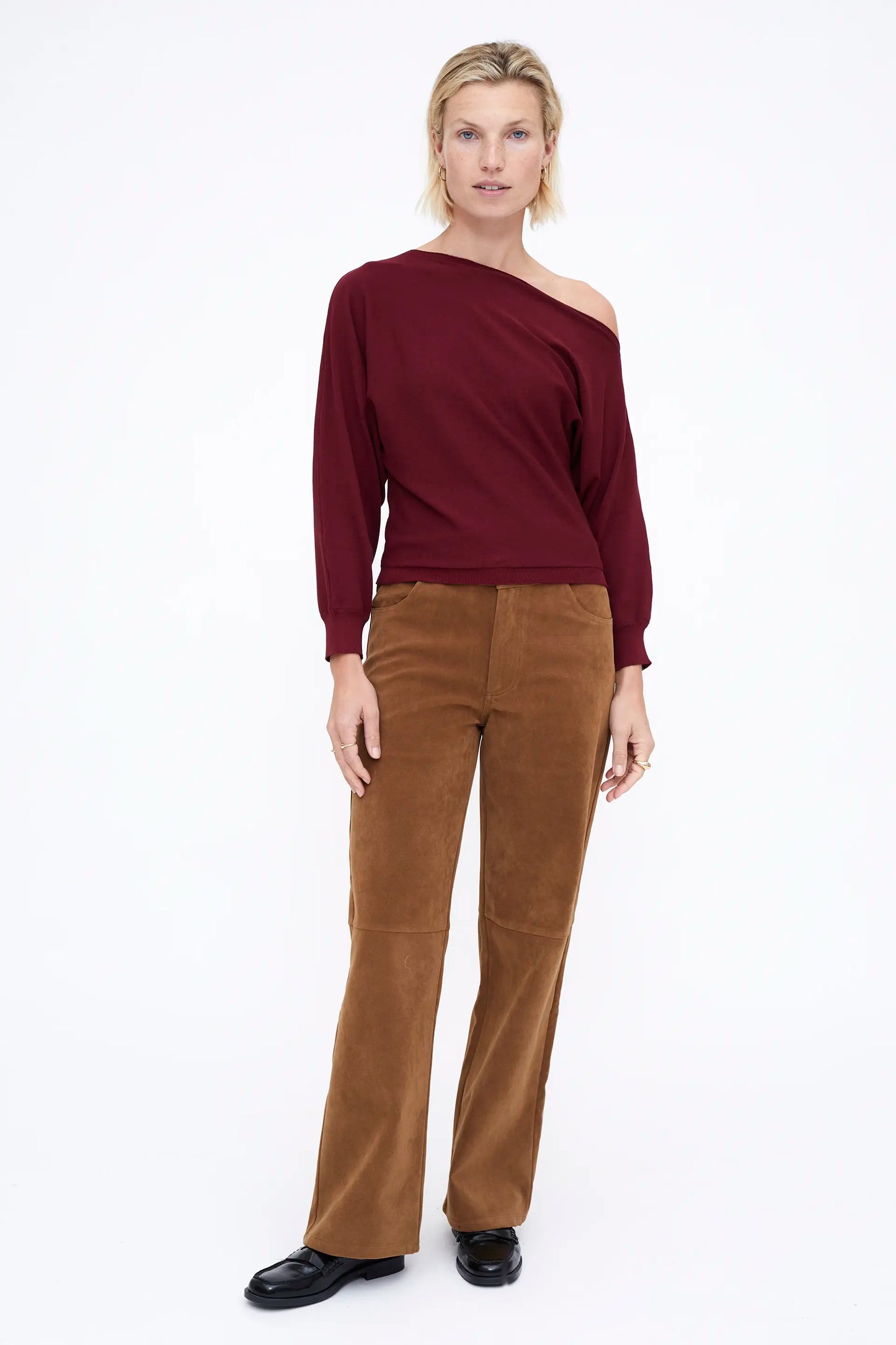 Jersey corte asiméstrico Burgundy