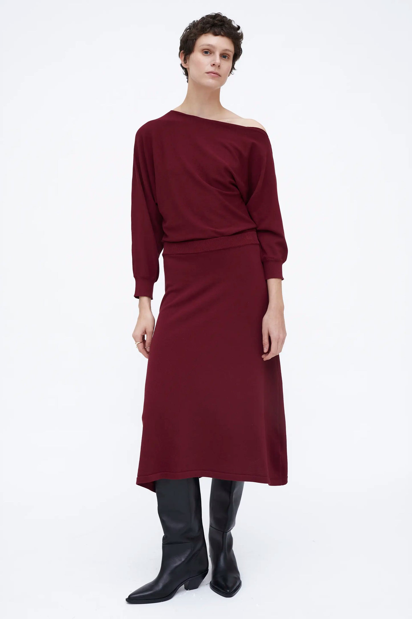 Falda Midi  Burgundy