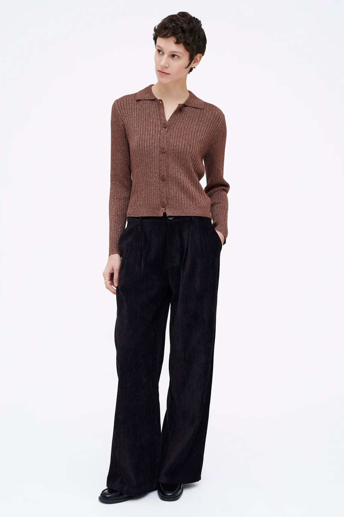 Cárdigan punto marrón