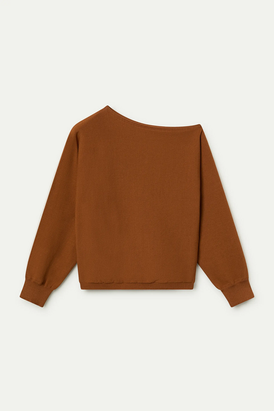 Jersey punto asimétrico camel