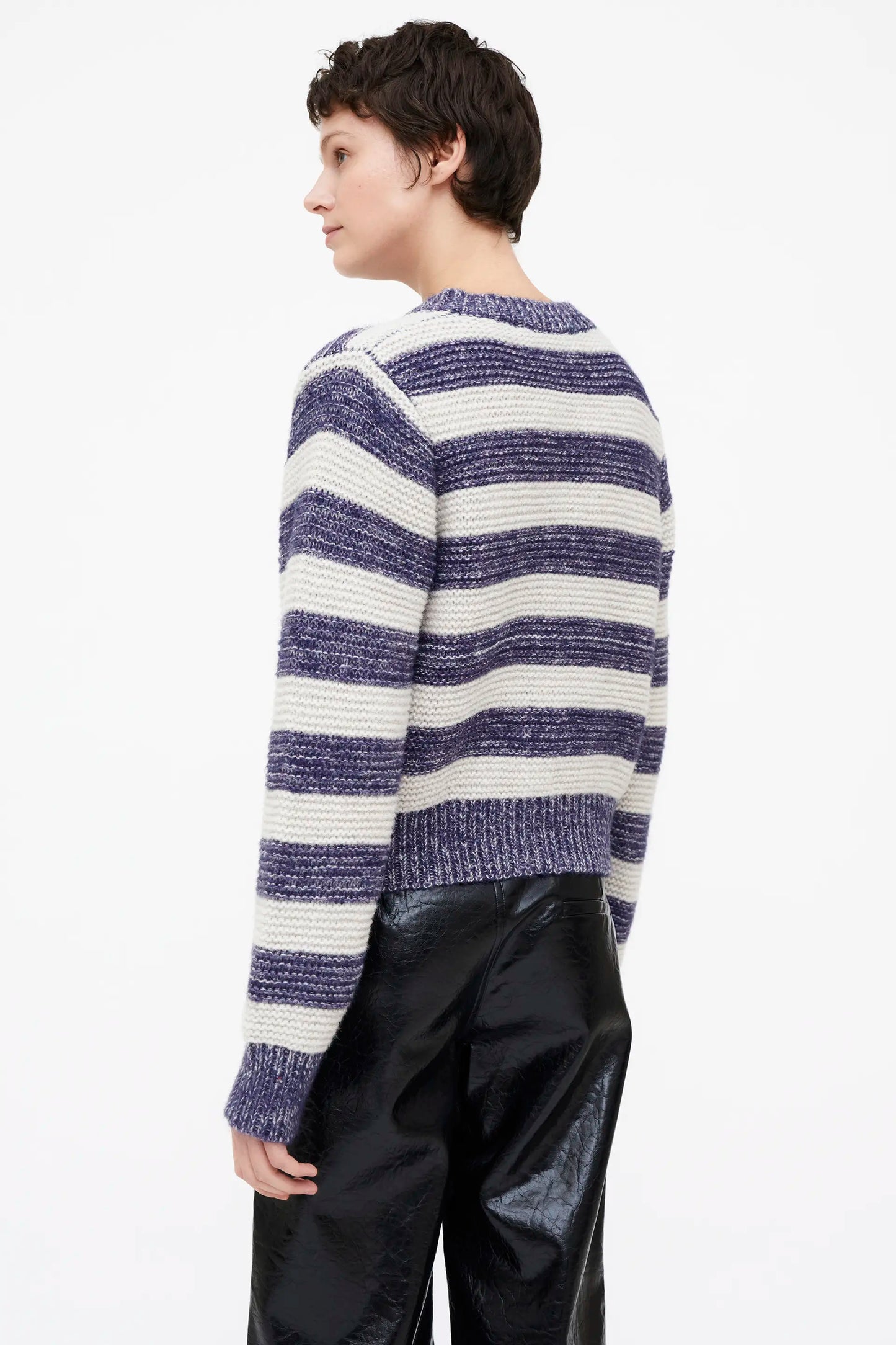 Cárdigan combinado de rayas blanco y azul