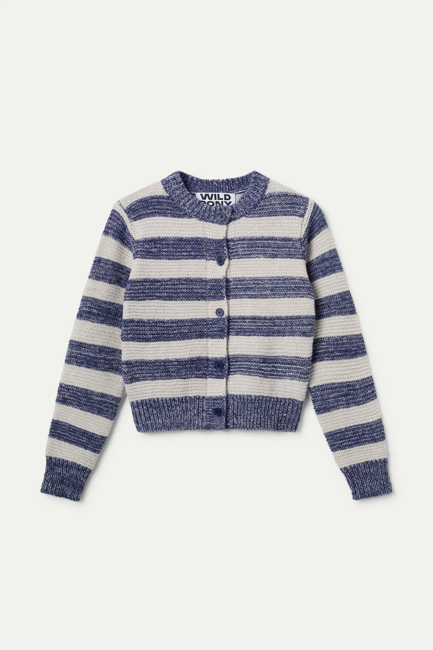 Cárdigan combinado de rayas blanco y azul