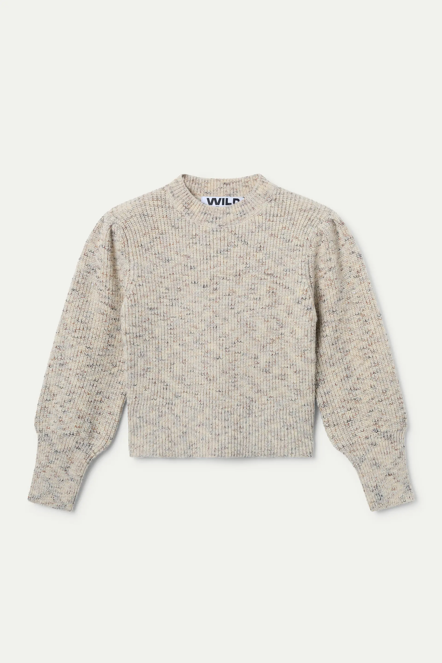 Jersey de punto cuello redondo blanco