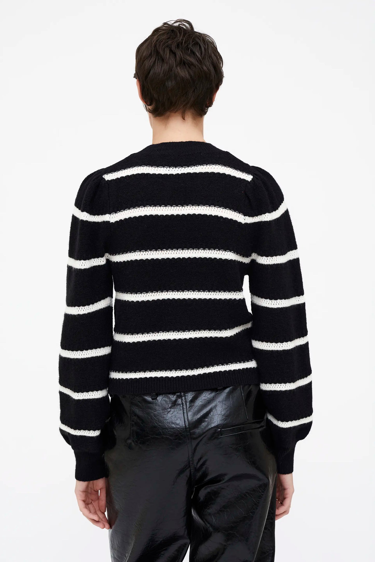 Jersey punto de rayas blanco y negro